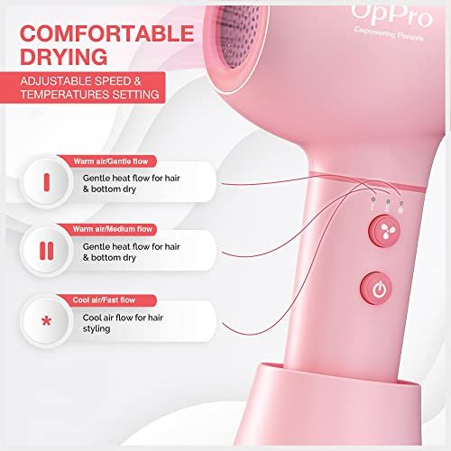 UpPro Gentle Cordless Low Heat/Speed Baby Hair Dryer