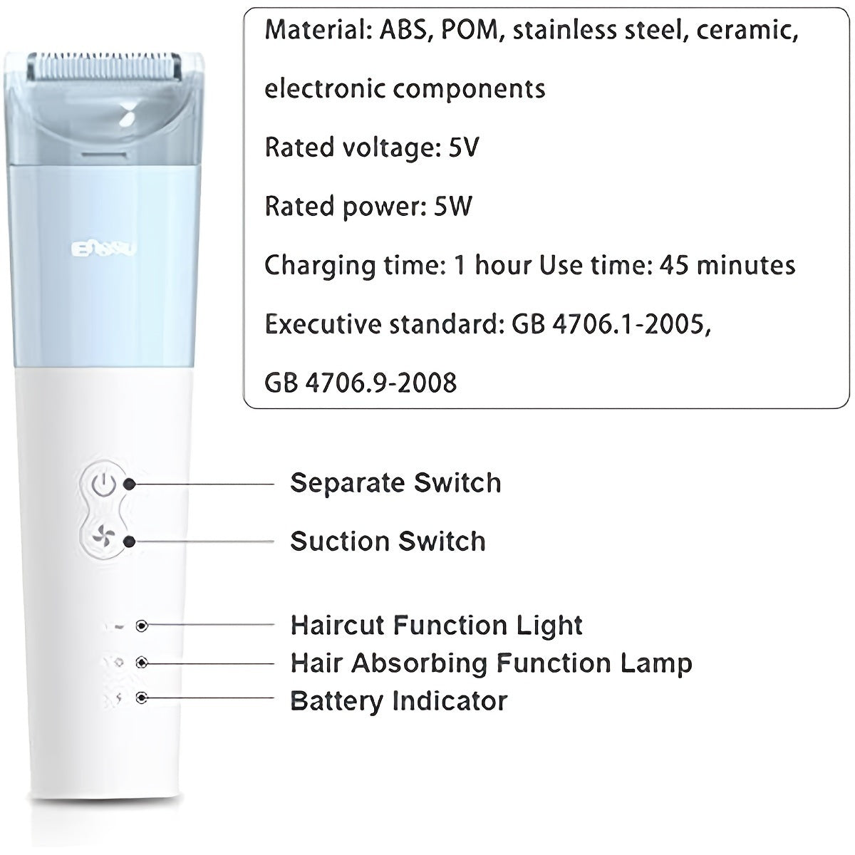 Enssu Waterproof & USB Rechargeable Extra Protection Electric Hair Clippers