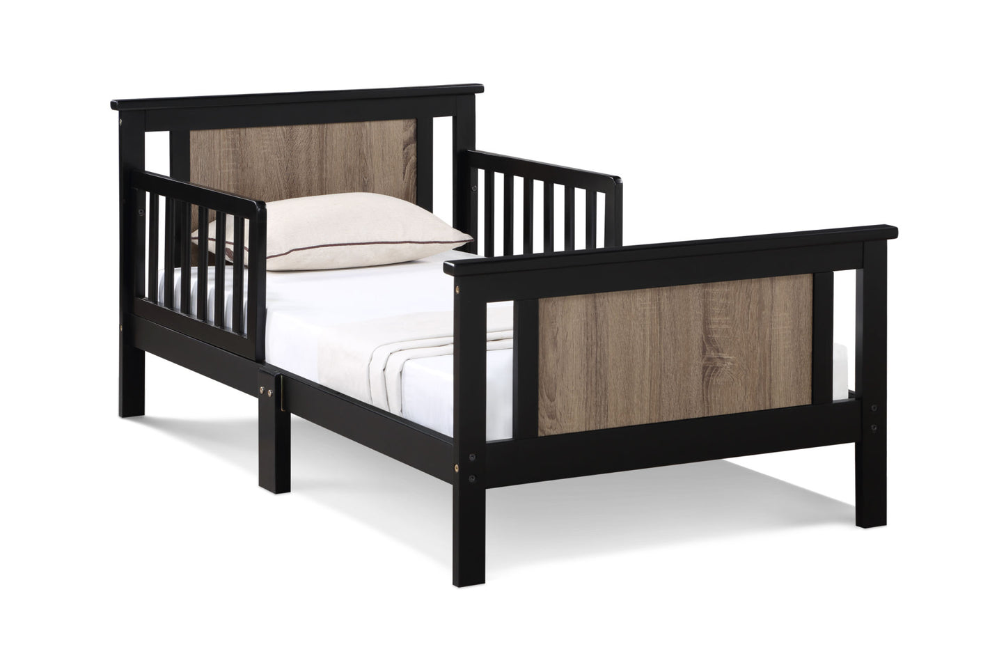 Connelly Reversible Panel Toddler Bed (Black/Vintage Walnut)