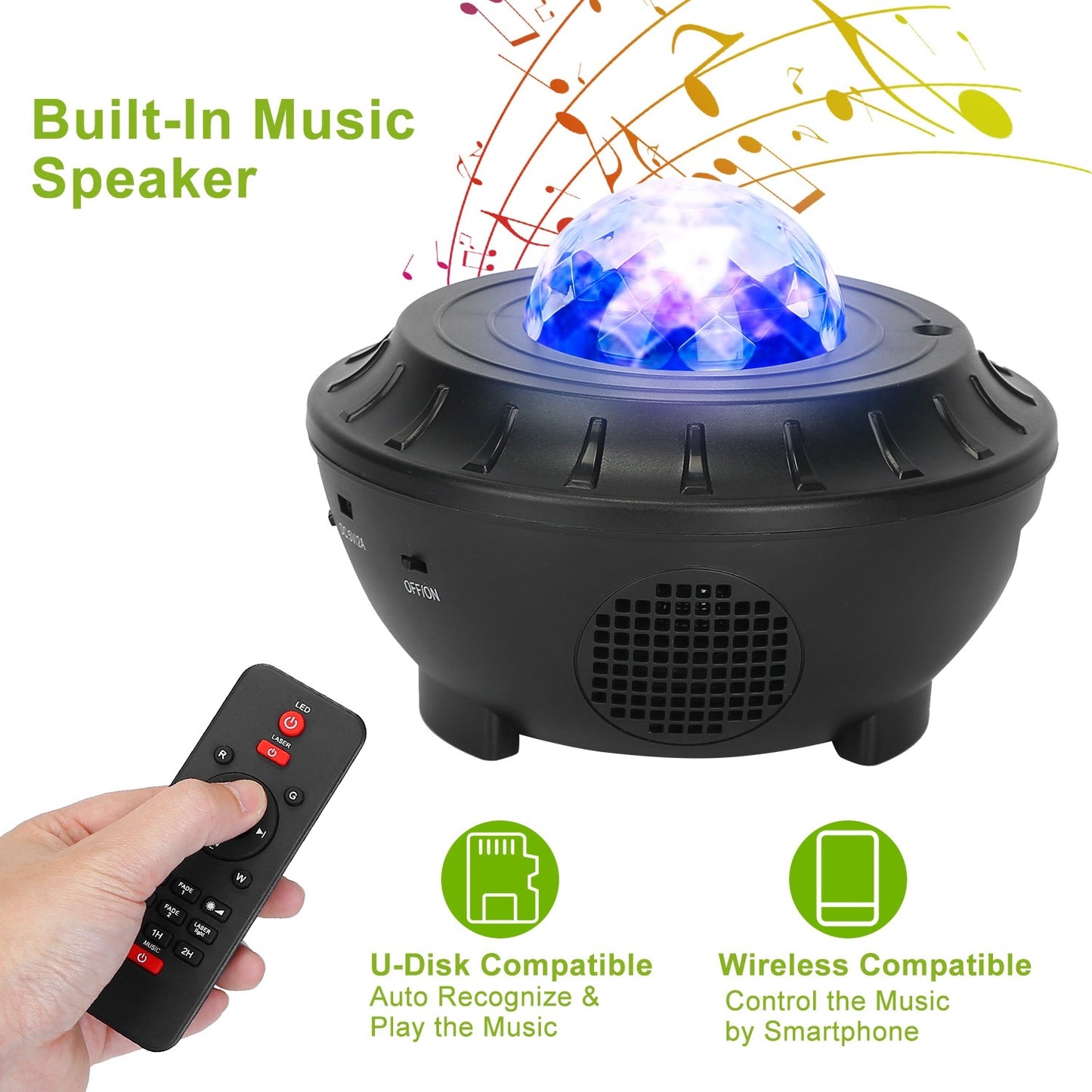 RGBW Wireless Music Star Projector Lamp