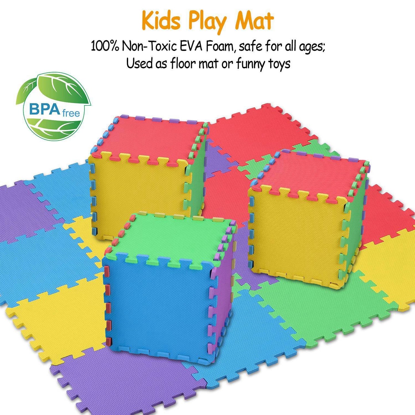 16Pcs Kids Puzzle Interlocking Non-Toxic Exercise Play Mat