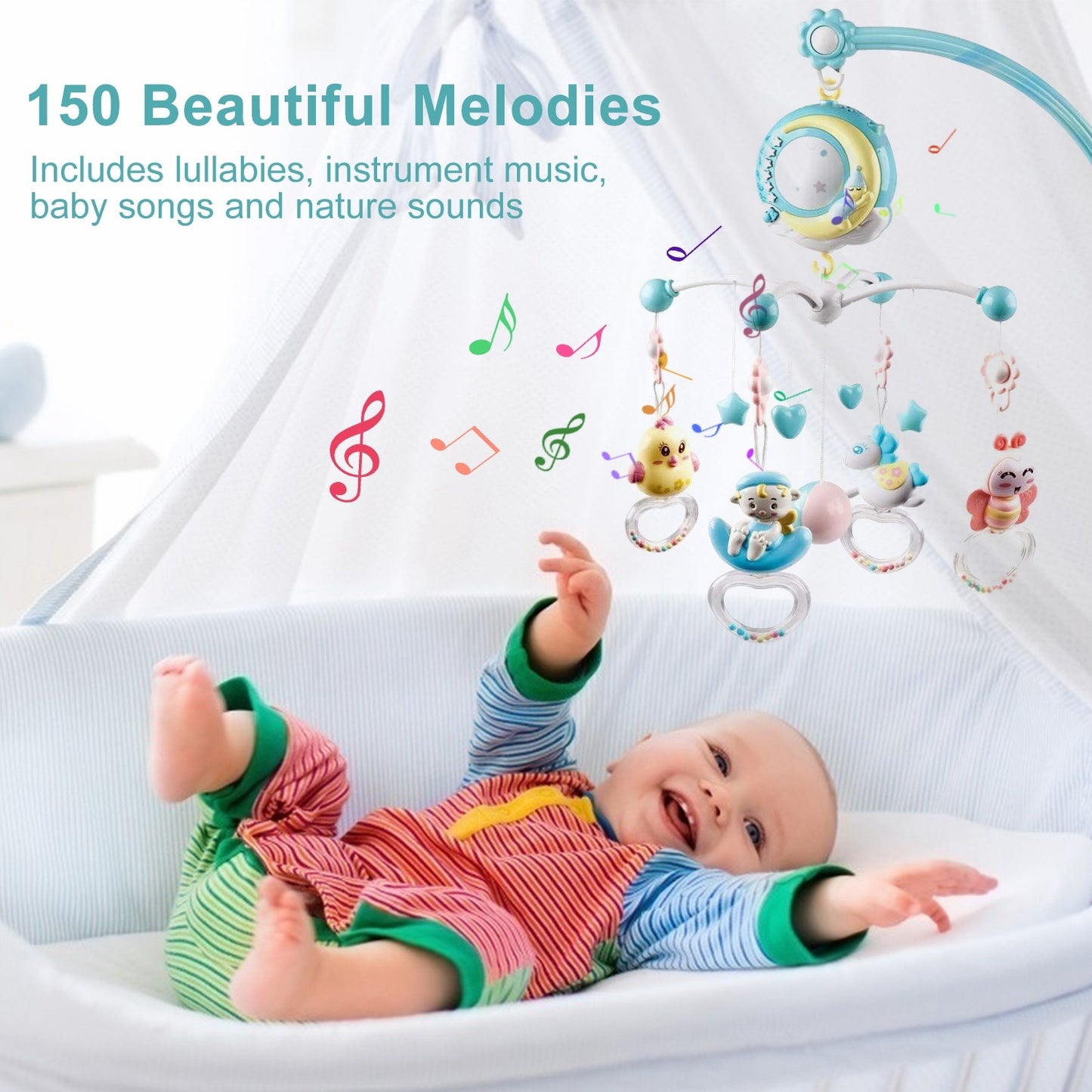 Musical Rotating Crib Mobile w/ Star Projection