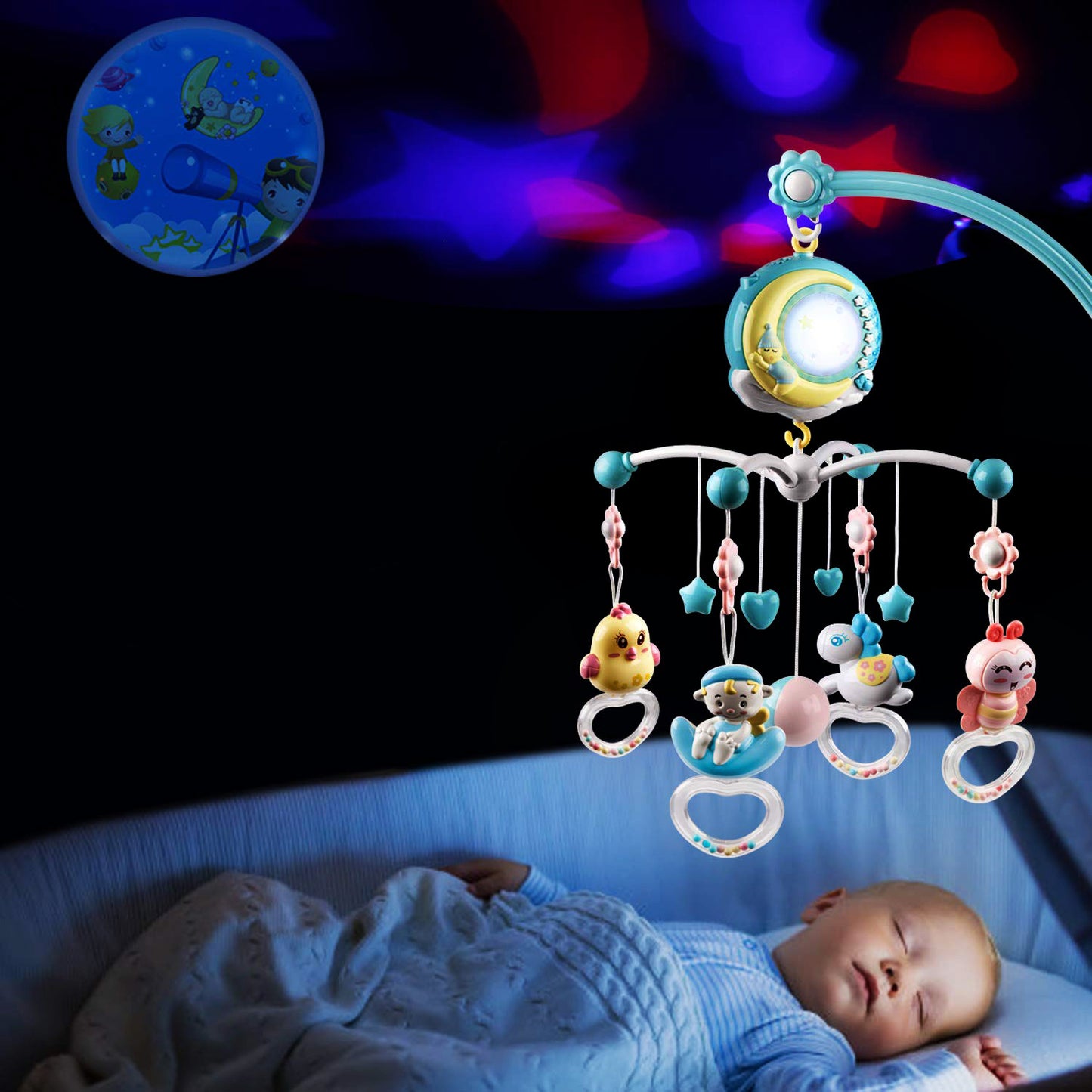 Musical Rotating Crib Mobile w/ Star Projection