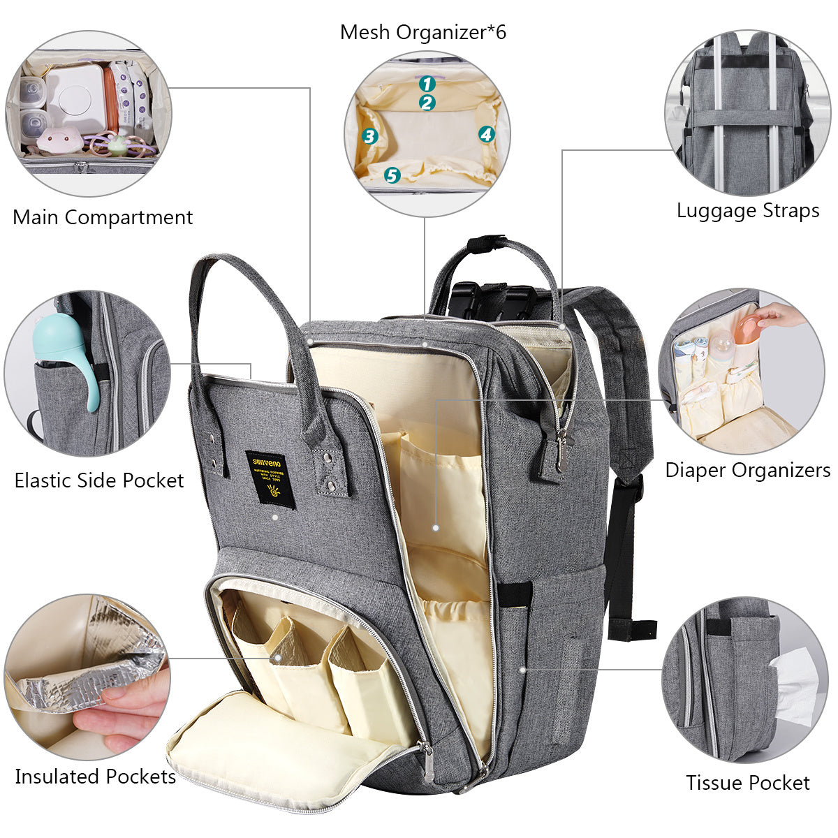 Sunveno Multifunction Diaper Bag