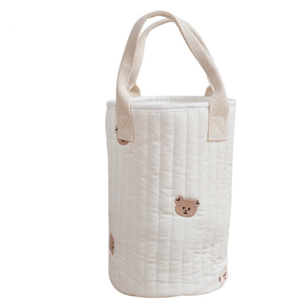 Embroidered Baby Bottle Storage Handbag With Compartment