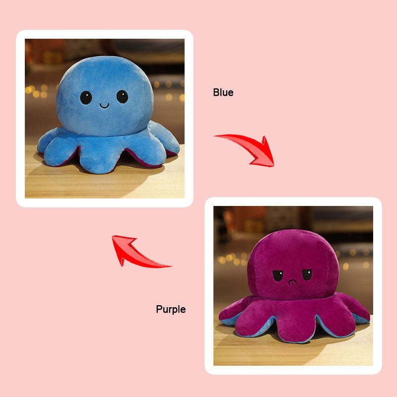 1piece Double Face Plush Flip Octopus Doll