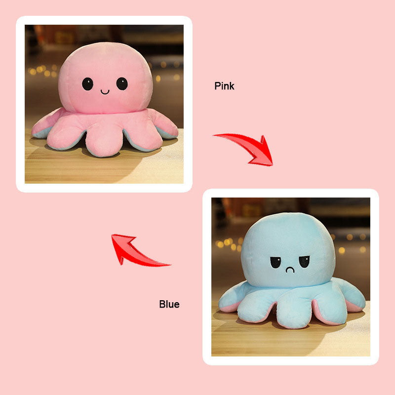 1piece Double Face Plush Flip Octopus Doll