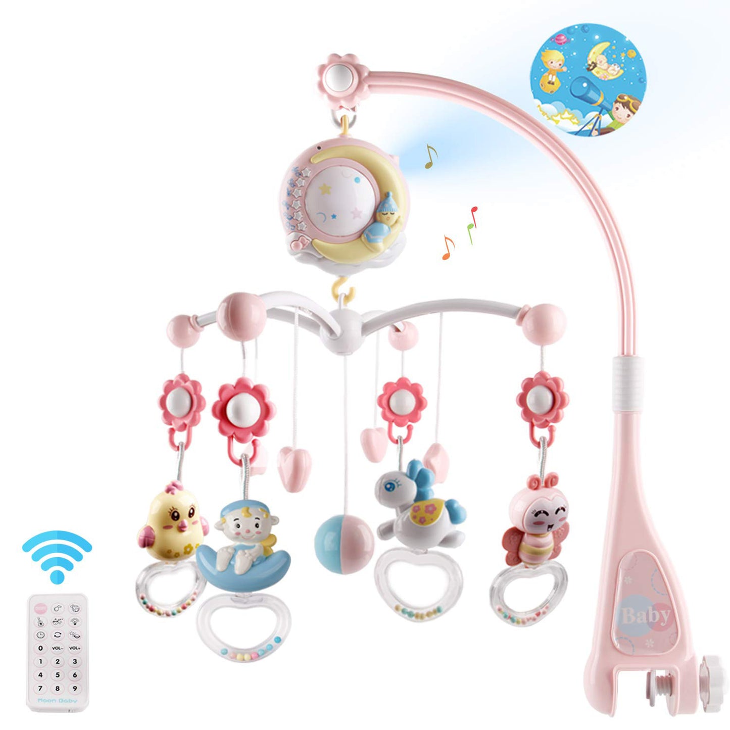 Musical Rotating Crib Mobile w/ Star Projection