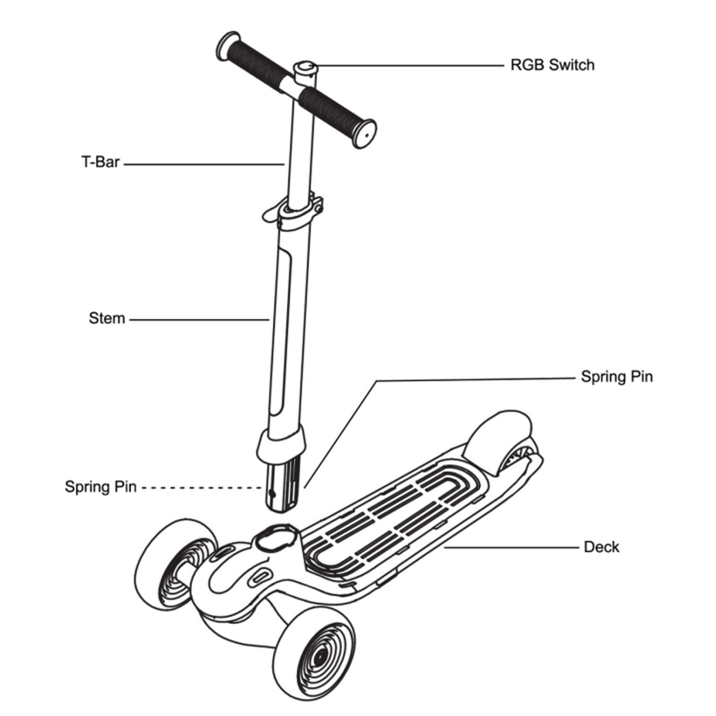 3 wheel scooter with Light Up Wheels; Foldable; Adjustable w/ Anti-Slip Deck