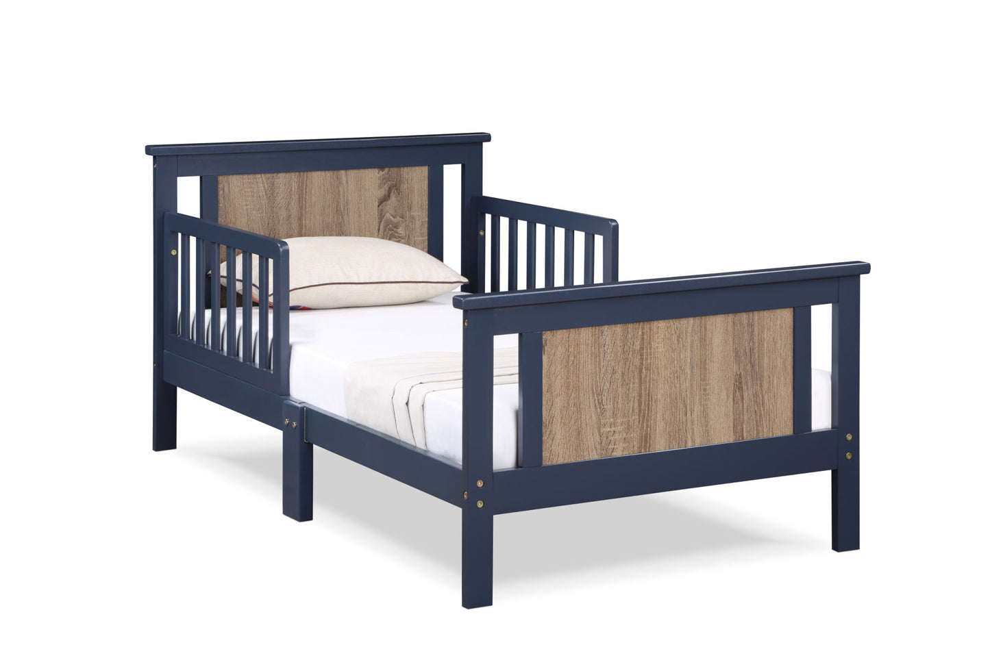 Connelly Reversible Panel Toddler Bed (Midnight Blue/Vintage Walnut)