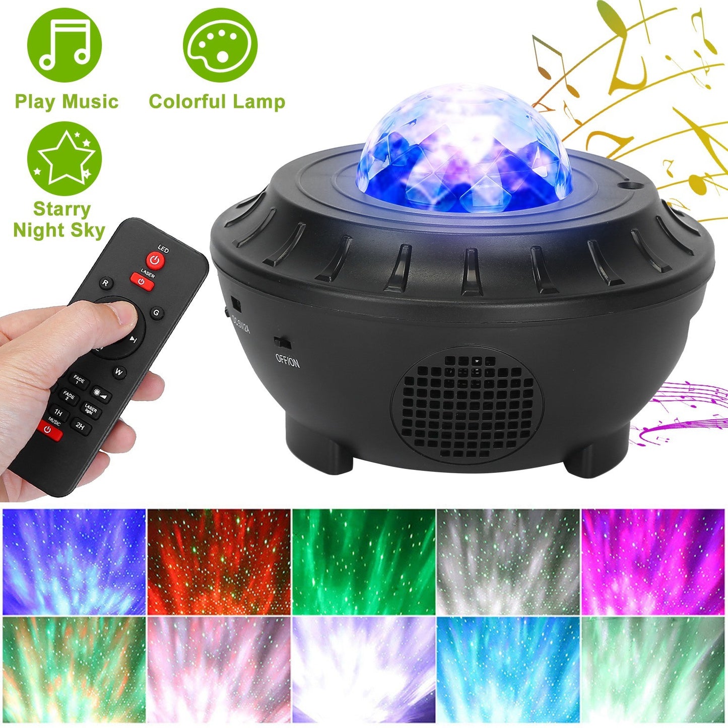 RGBW Wireless Music Star Projector Lamp