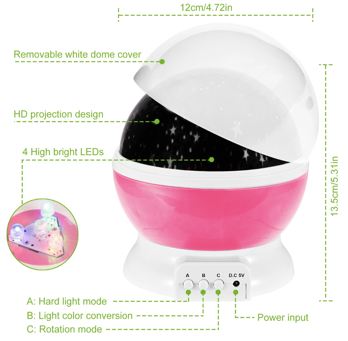 LED Star Sky Rotating Projector Night Light