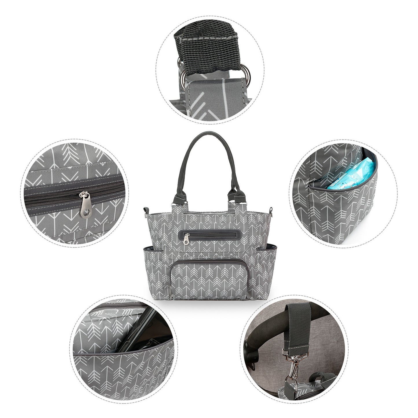 multifunctional large capacity baby diaper bag