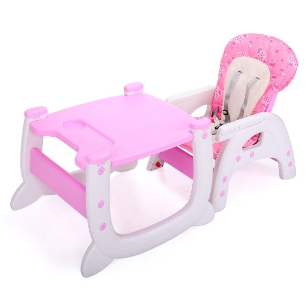 Multipurpose Adjustable Highchair, w/ Feeding Tray and 5-Point Safety Buckle XH