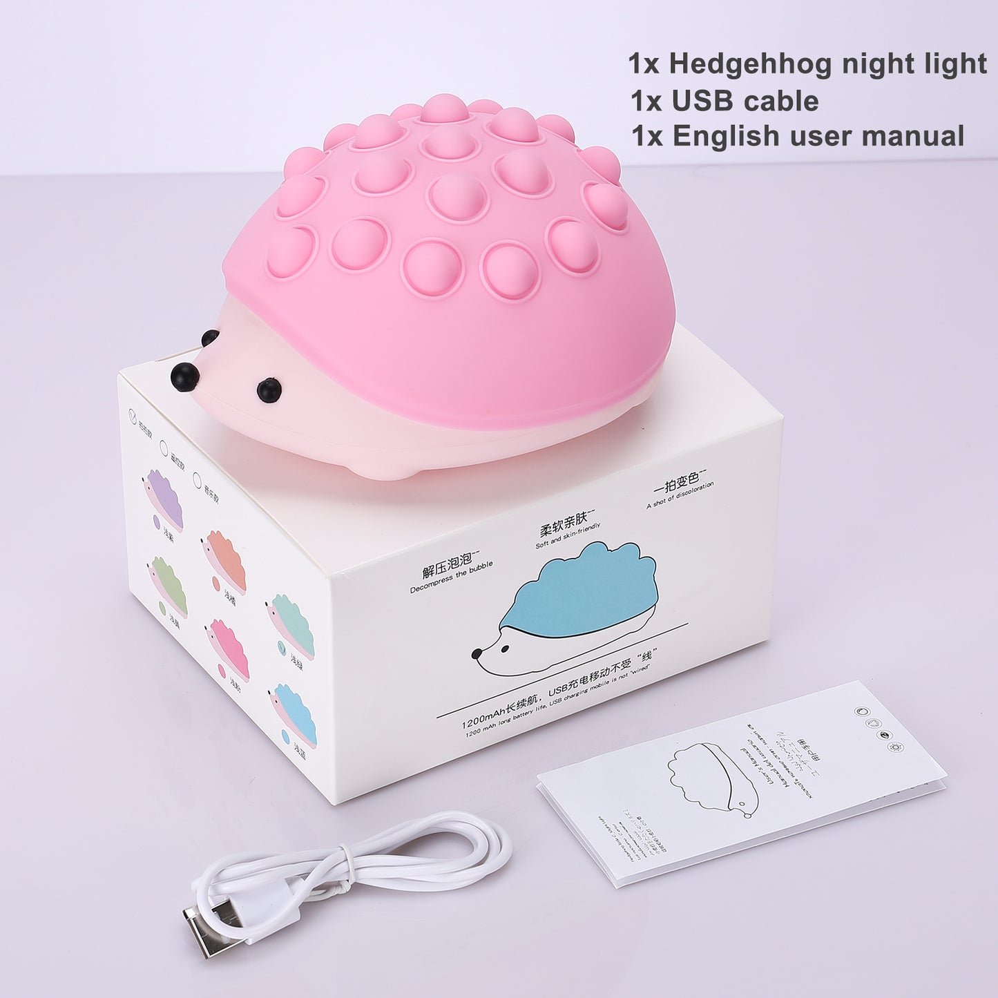 Colorful Dimmable Bedroom Hedgehog Nightlights