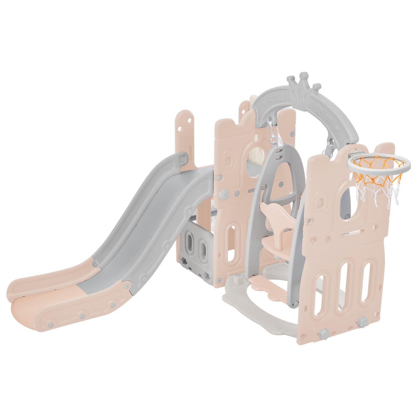 5 in 1 Playground Climber Slide and Swing Set