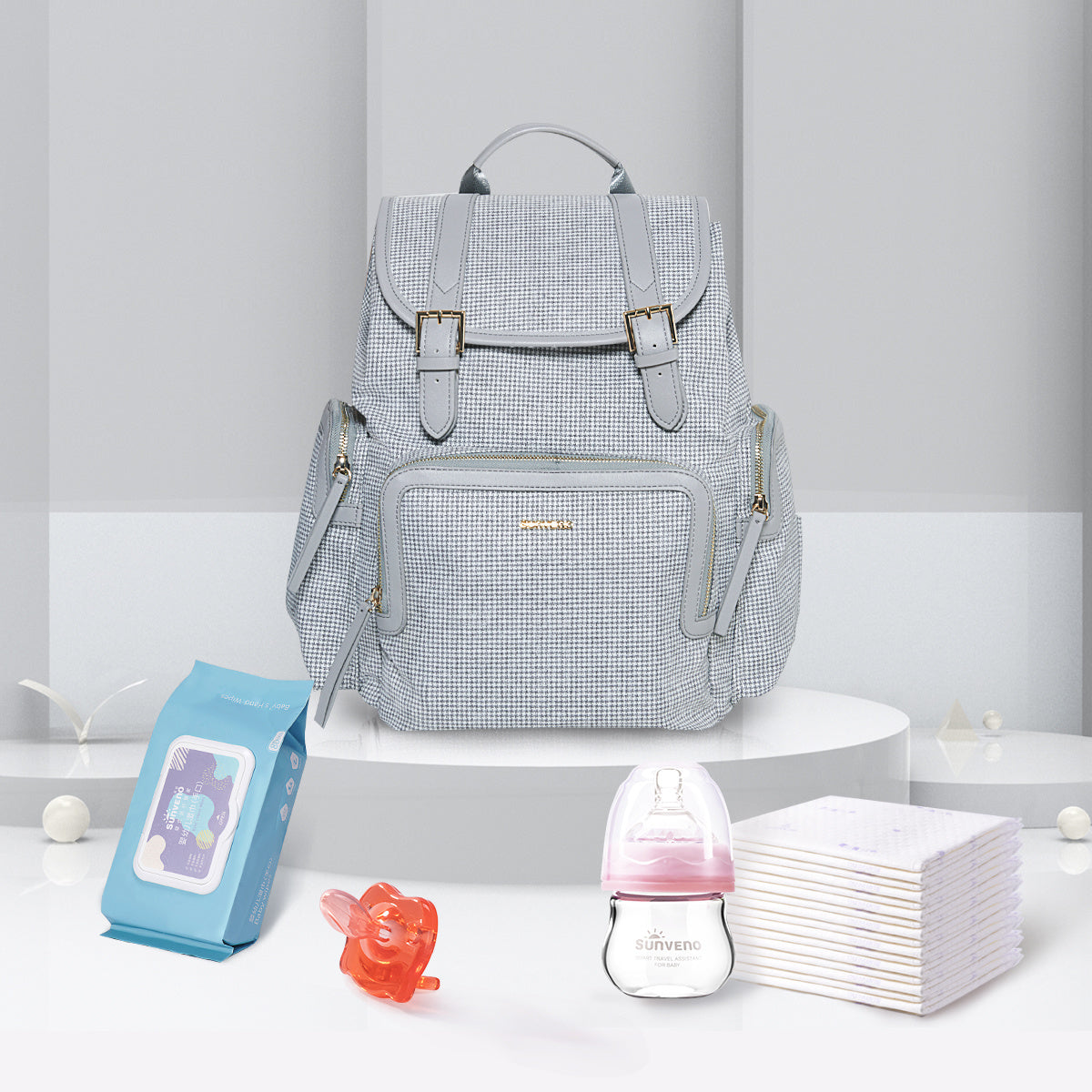 Multifunction Waterproof SUNVENO Diaper Bag Backpack