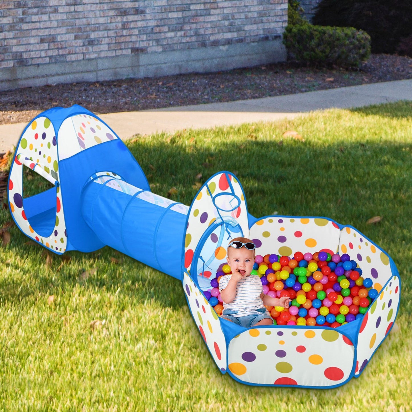 3 In 1 Children Play House Pop-up Play Tent/ Ball Pit Set