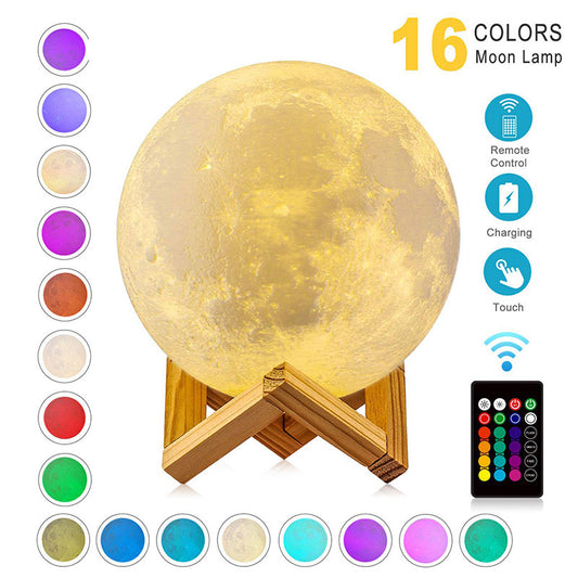 Rechargeable Bedside 3D Moonlight LED Dimmable Night Light