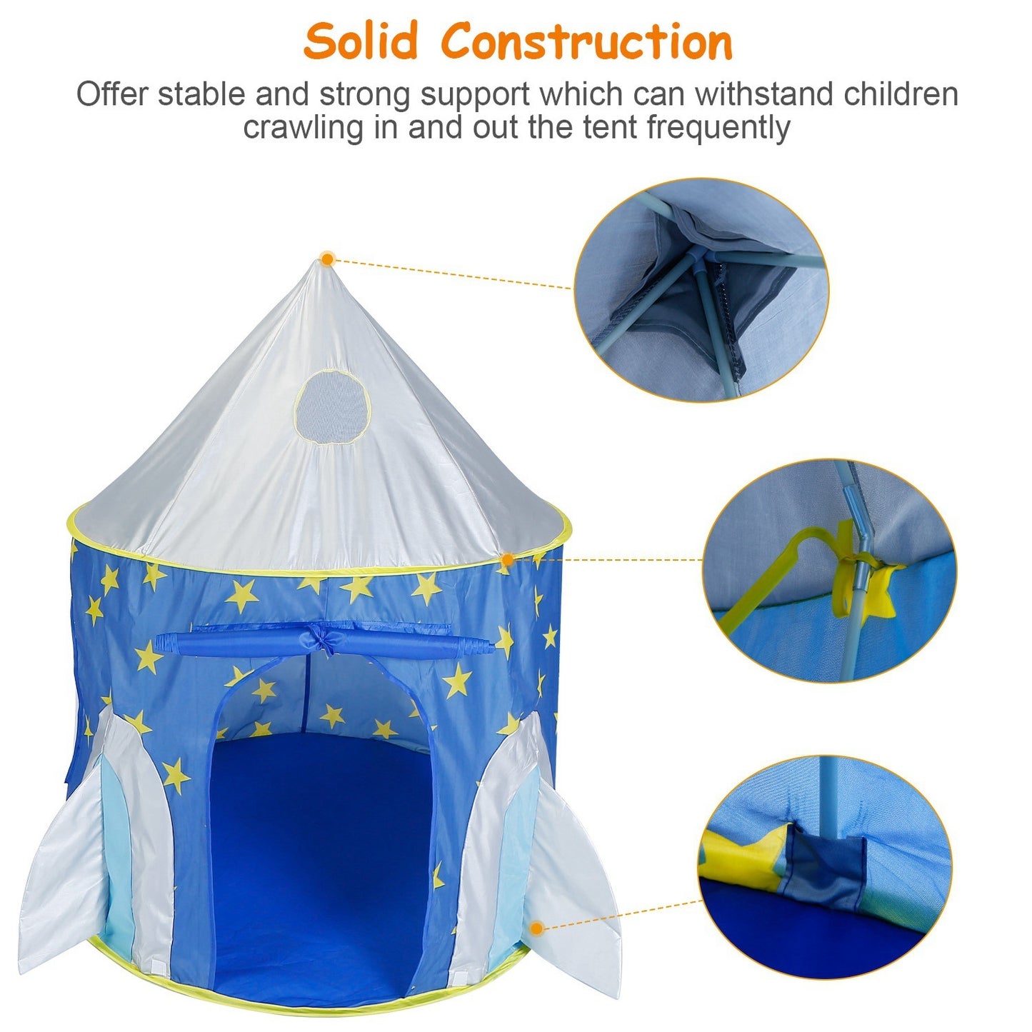 3 In 1 Foldable Children Play House Pop-up Kids Tent w/ Ball Pit & Storage Bag