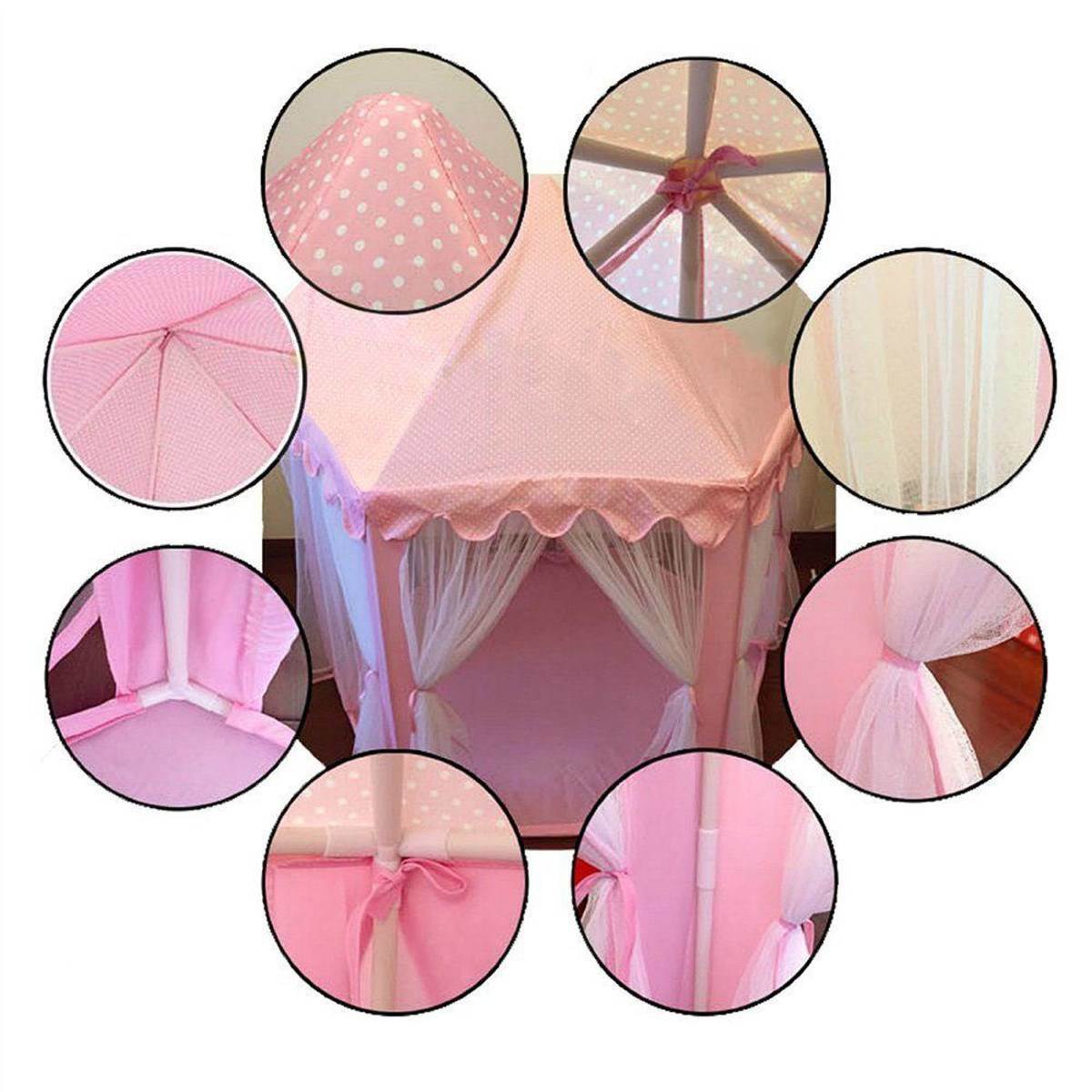 Outdoor/ Indoor Portable Folding Princess Castle Tent (LED Star Lights)