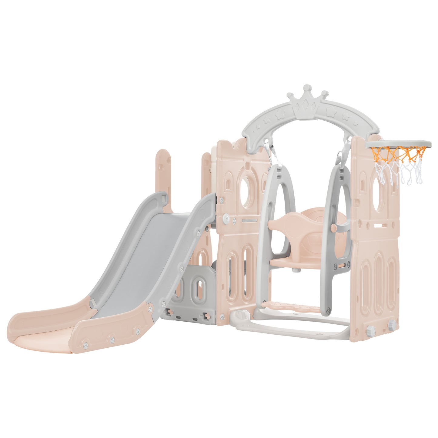 5 in 1 Playground Climber Slide and Swing Set