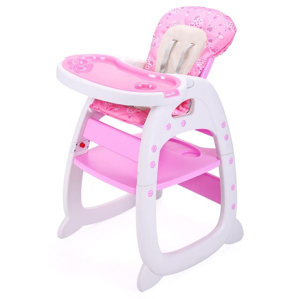 Multipurpose Adjustable Highchair, w/ Feeding Tray and 5-Point Safety Buckle XH