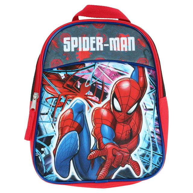 11" Black Red Web Slinging Spider-Man Toddler Mini Backpack