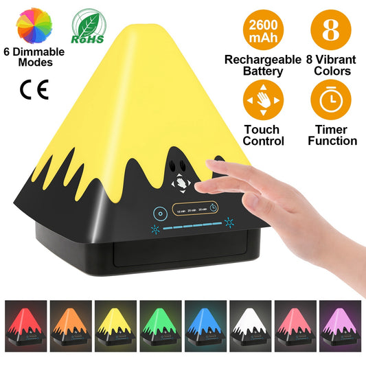 8-Color 6 Level Dimmable Touch Control Night Light