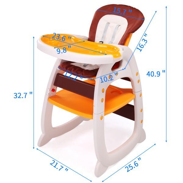 Multipurpose Adjustable Highchair, w/ Feeding Tray and 5-Point Safety Buckle XH