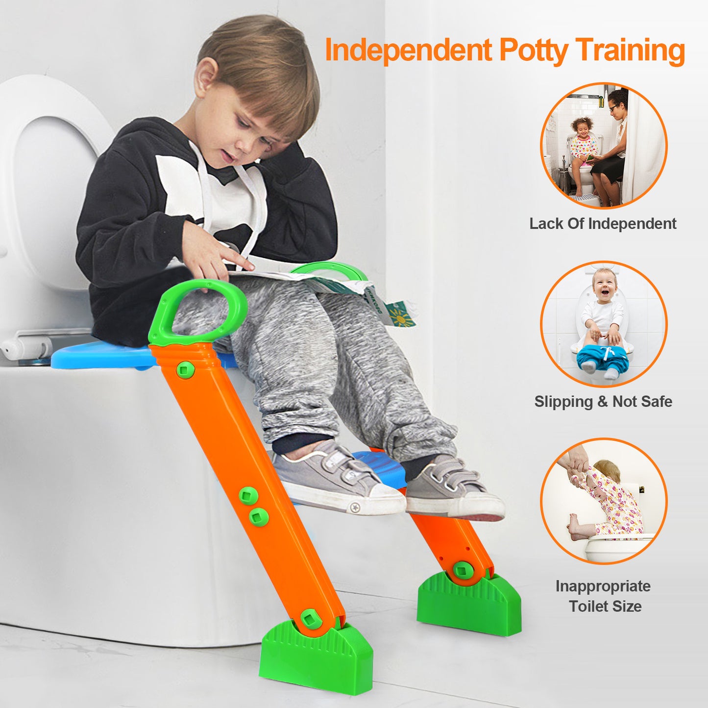 Potty Training Toilet Seat w/ Steps Stool Ladder