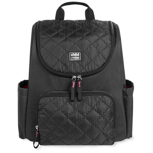 Black Quilted Changing Pad Included Backpack Diaper Bag