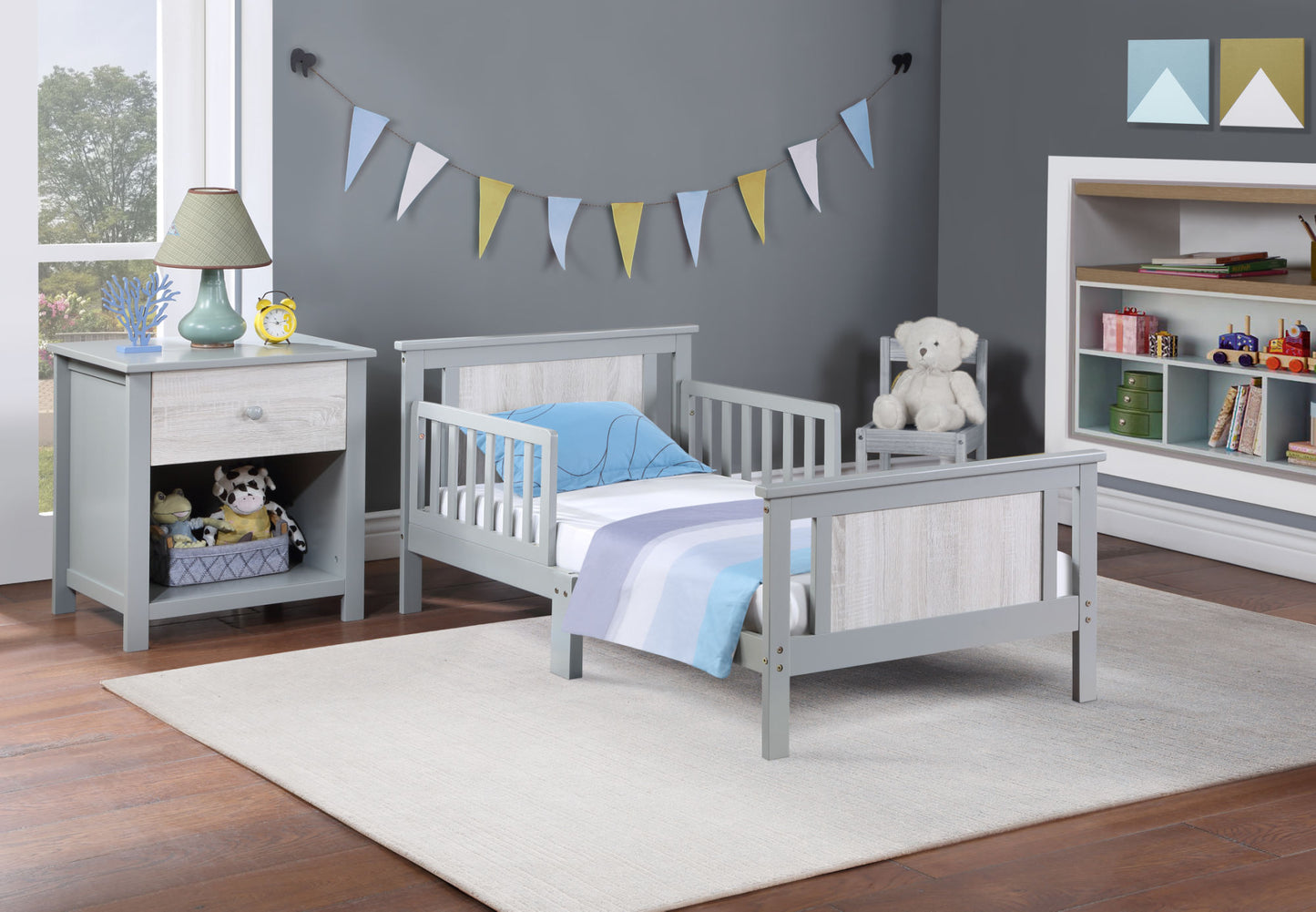 Connelly Reversible Panel Toddler Bed (Gray/Rockport Gray)