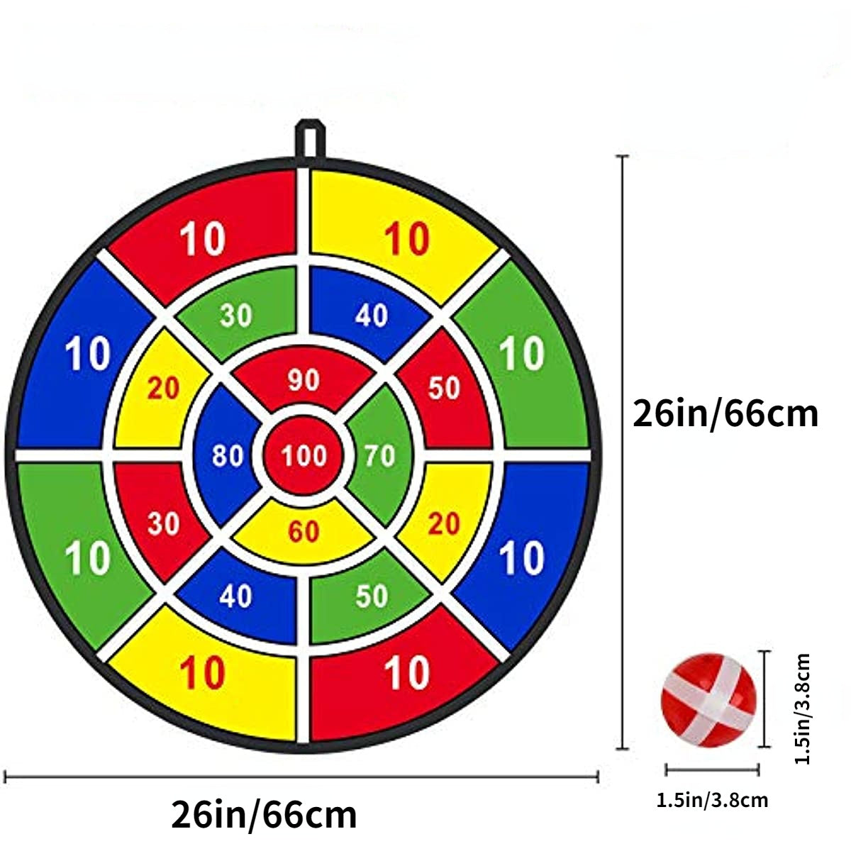 26 Inch Kids Dart Board With 8 Sticky Balls