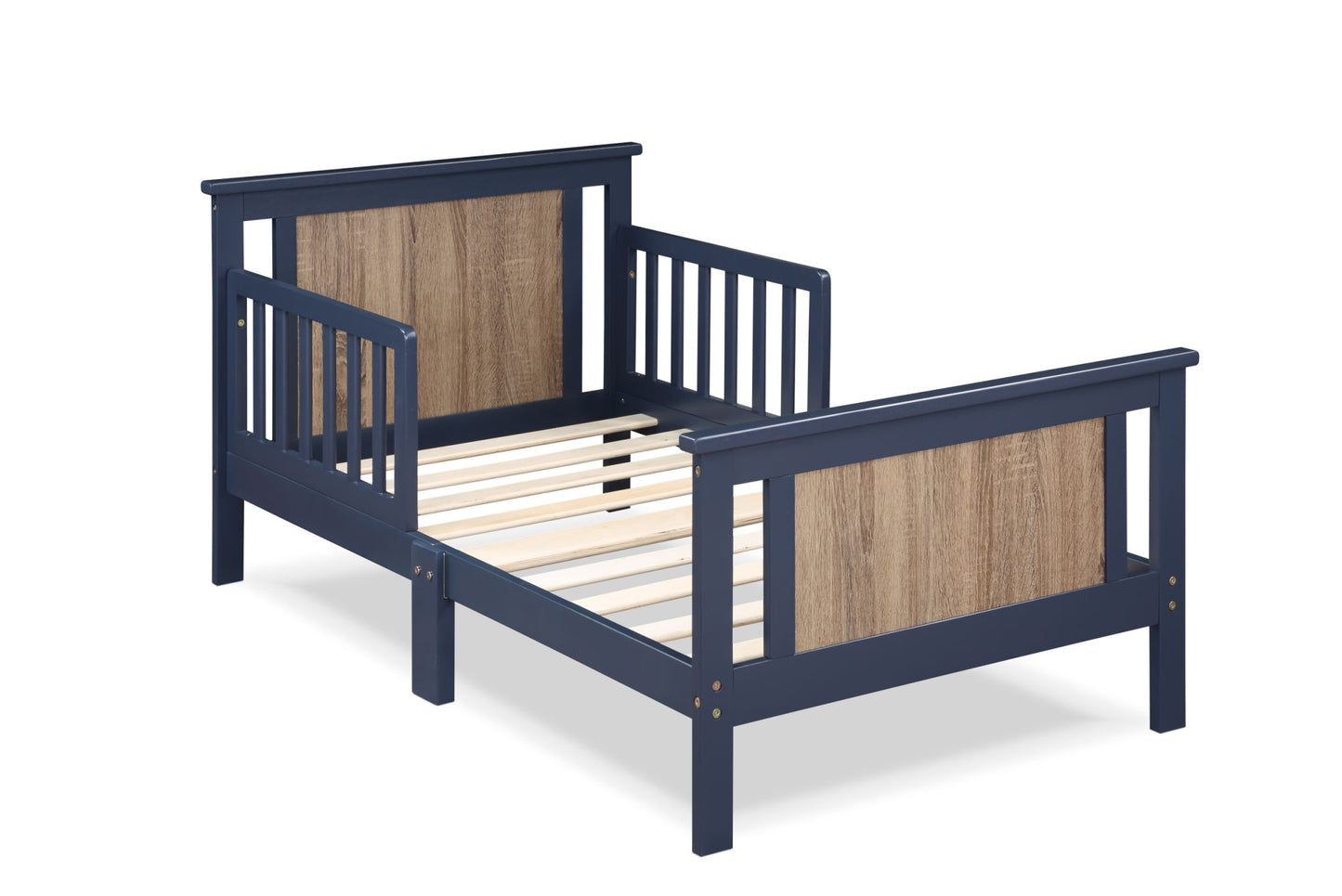 Connelly Reversible Panel Toddler Bed (Midnight Blue/Vintage Walnut)