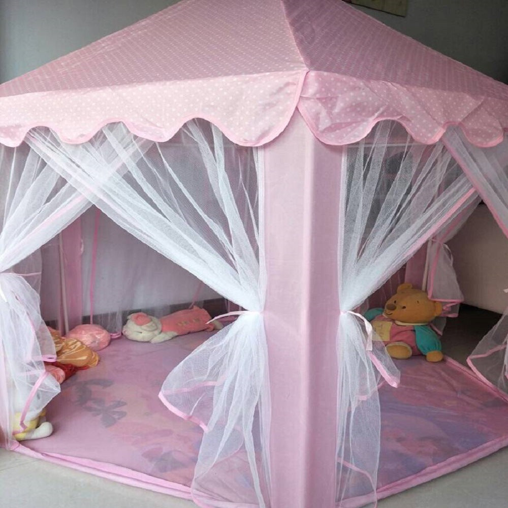 Outdoor/ Indoor Portable Folding Princess Castle Tent (LED Star Lights)