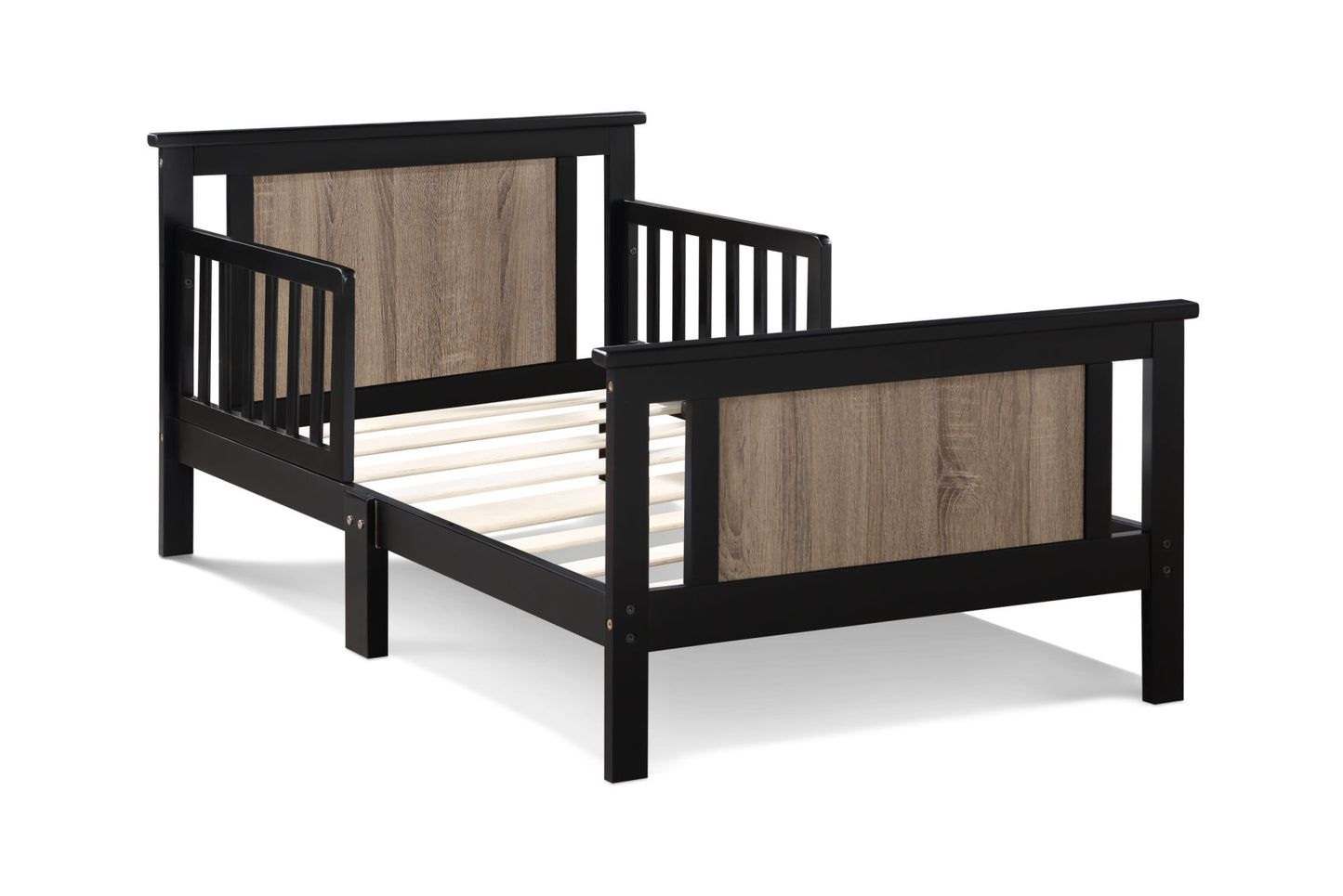 Connelly Reversible Panel Toddler Bed (Black/Vintage Walnut)