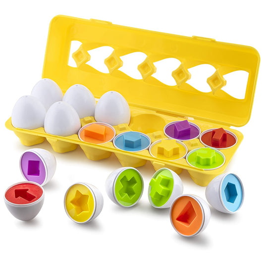 Early Learning 12pcs Color & Shape Recognition Matching Eggs Set (Sorter/ Motor Skills)