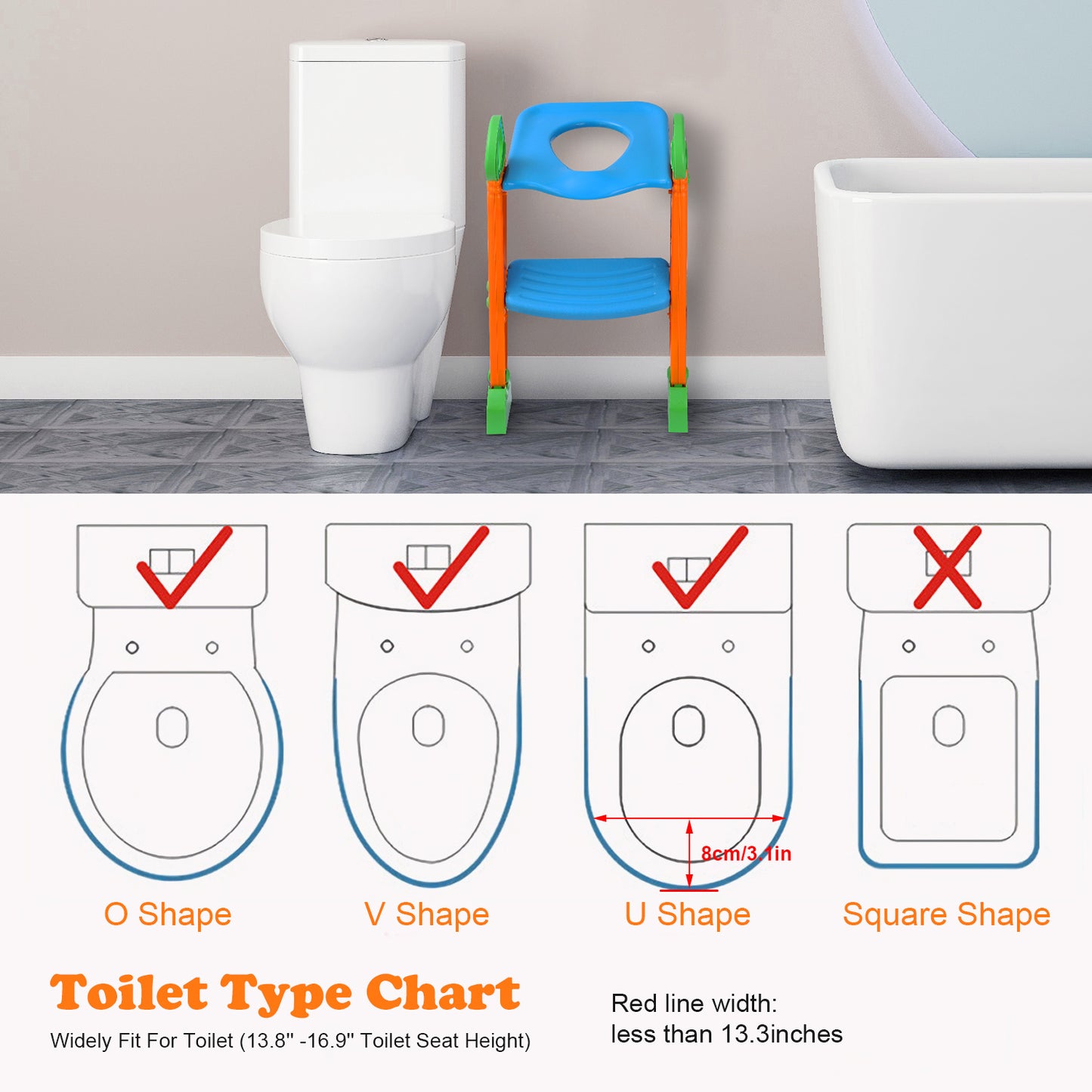 Potty Training Toilet Seat w/ Steps Stool Ladder