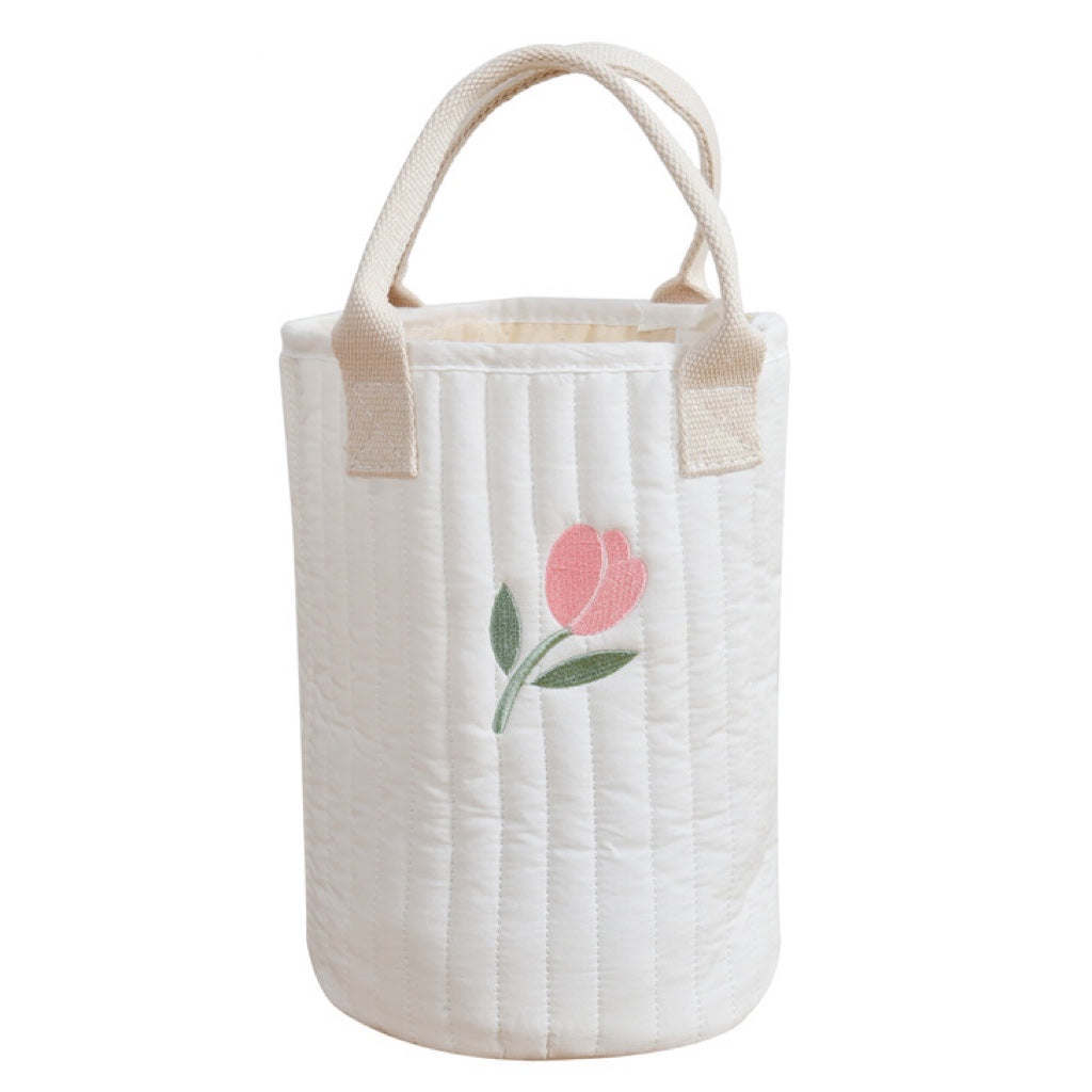 Embroidered Baby Bottle Storage Handbag With Compartment