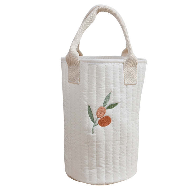 Embroidered Baby Bottle Storage Handbag With Compartment