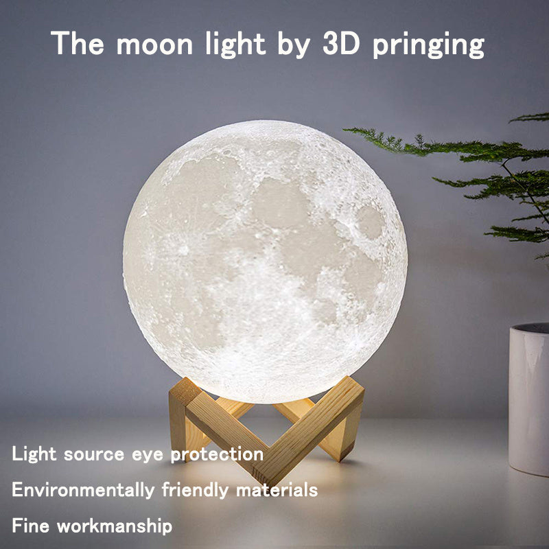 Rechargeable Bedside 3D Moonlight LED Dimmable Night Light