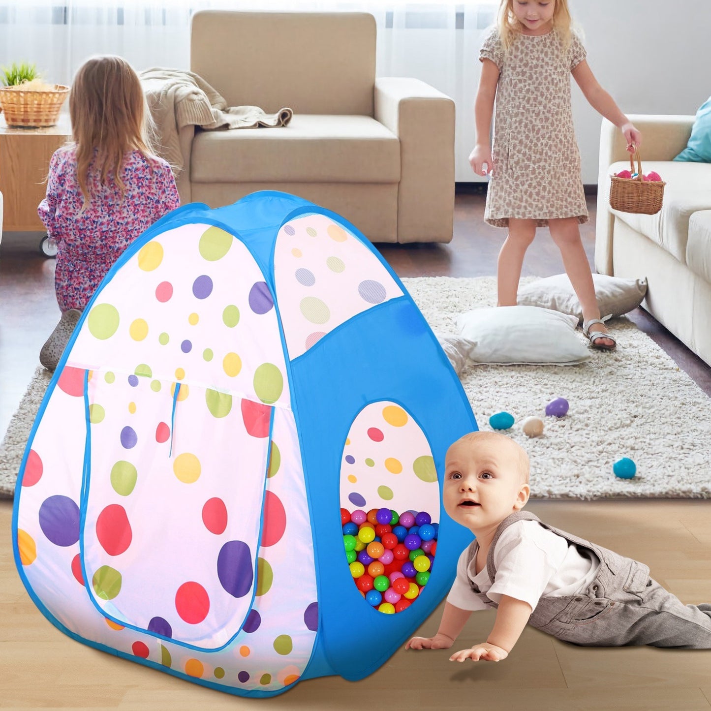 3 In 1 Children Play House Pop-up Play Tent/ Ball Pit Set