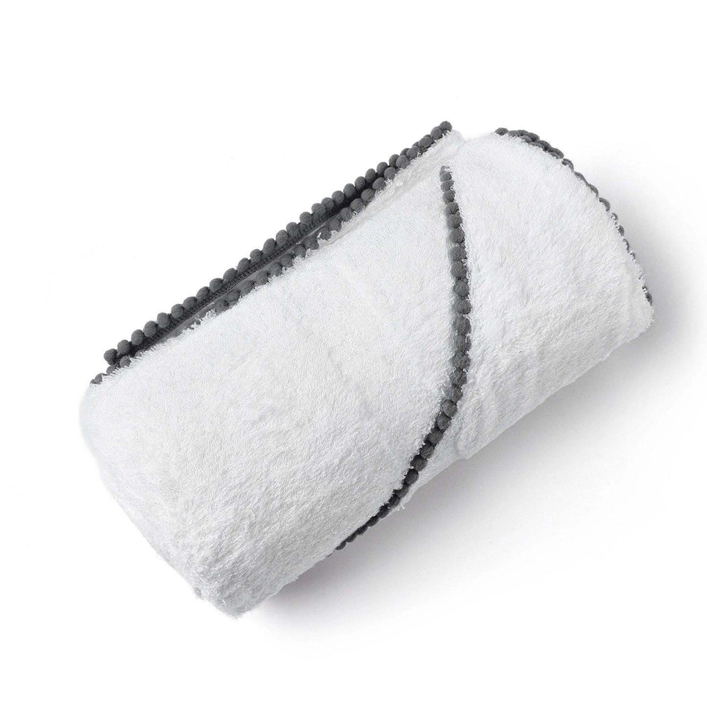 BAMBOO COTTON POM POM HOODED TOWEL