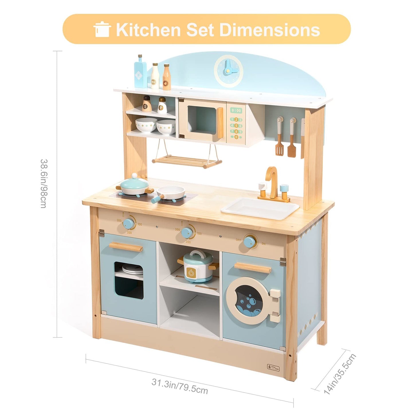 Robud Pretend Play Wooden Kitchen Set