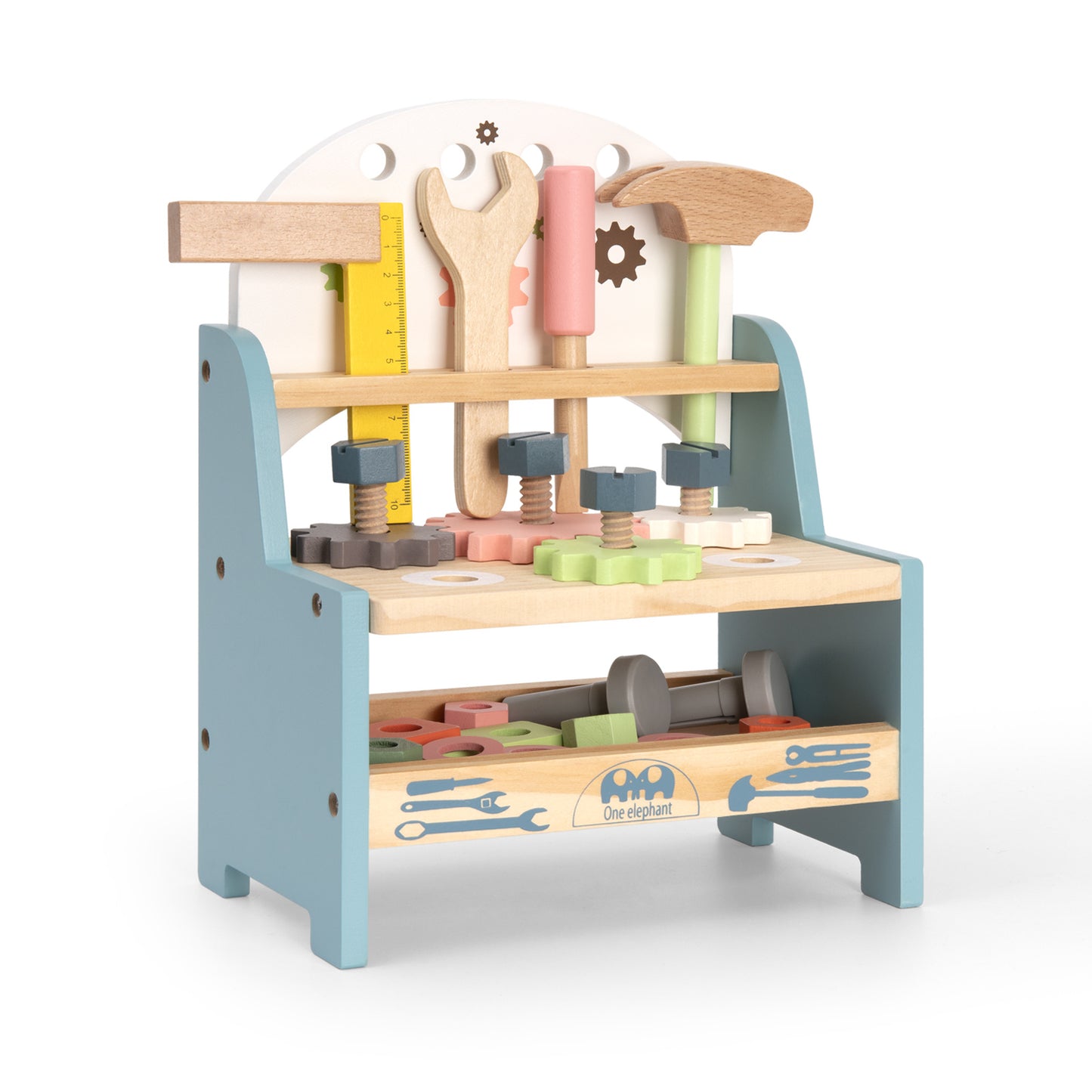 ROBUD Mini Wooden Play Tool Workbench Set