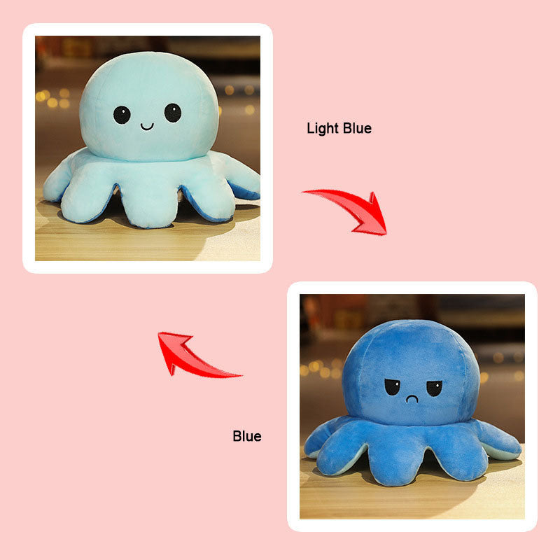 1piece Double Face Plush Flip Octopus Doll