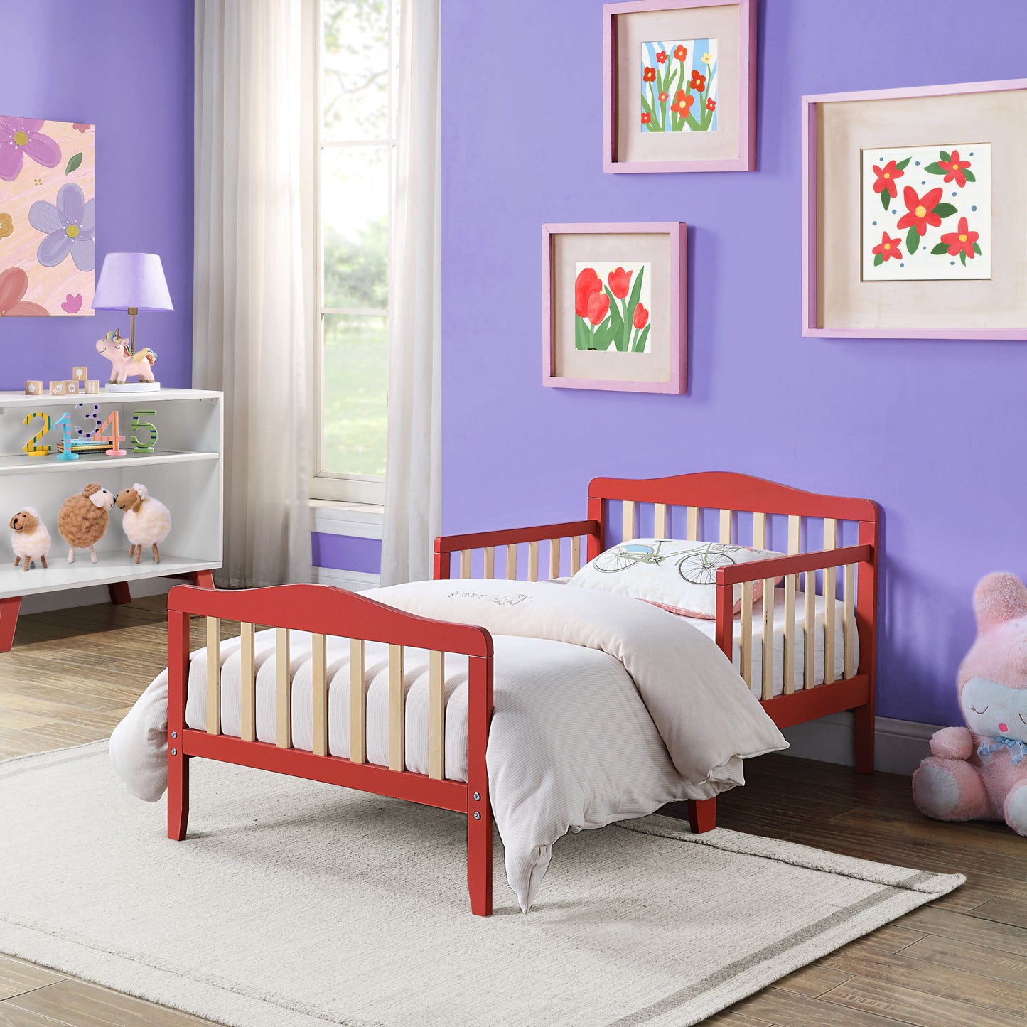 Twain Toddler Bed (Coral/Natural)